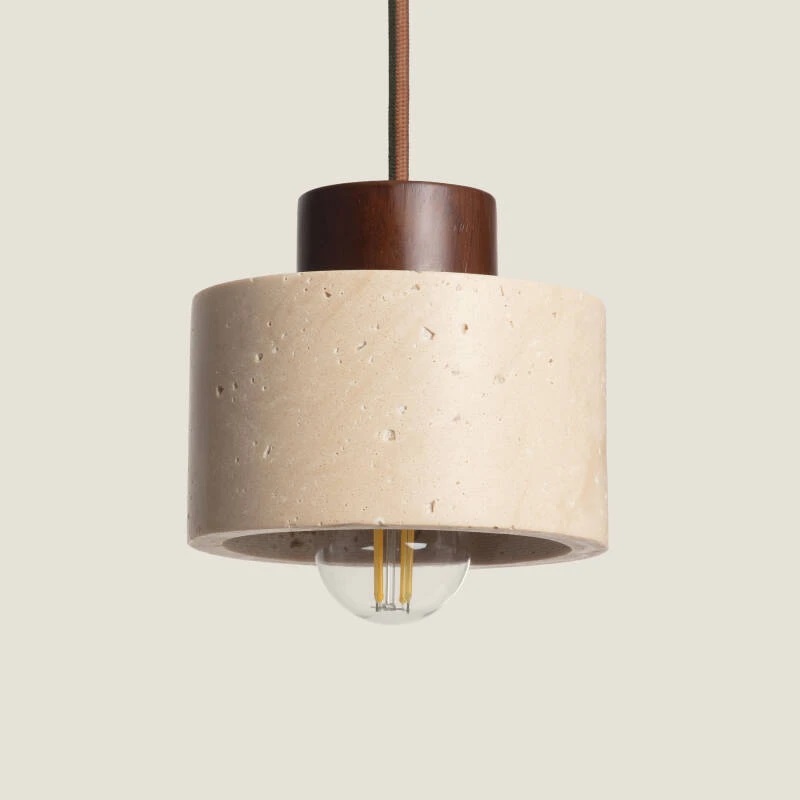 Hanglamp Enzo Travertin en Hout